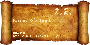 Kajos Róbert névjegykártya